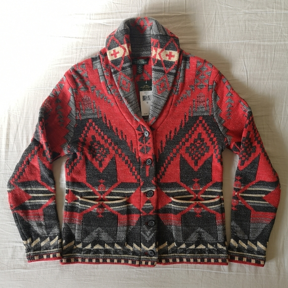ralph lauren southwestern shawl cardigan